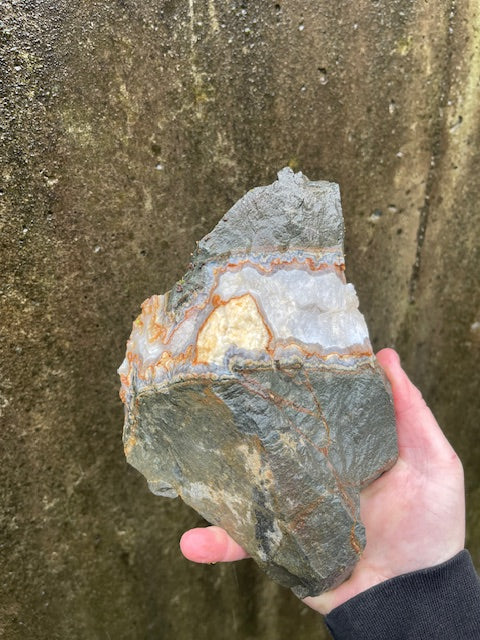 8+ Inch Agate Banded Crystal Vein (UNIQUE)