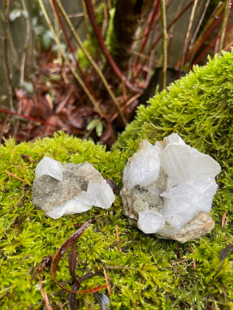 Bladed Calcite Duo w/ Aragonite Formations