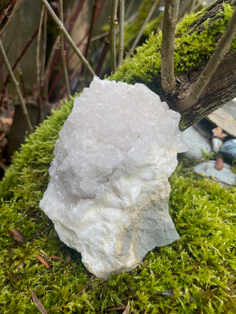 Pink Quartz Crystal Points w/ Calcite Band