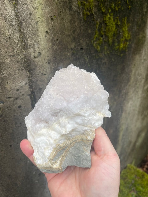 Pink Quartz Crystal Points w/ Calcite Band