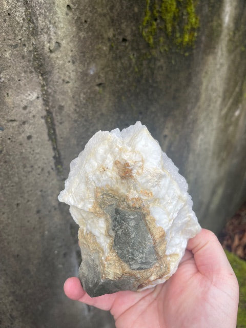 Pink Quartz Crystal Points w/ Calcite Band