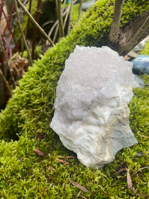 Pink Quartz Crystal Points w/ Calcite Band