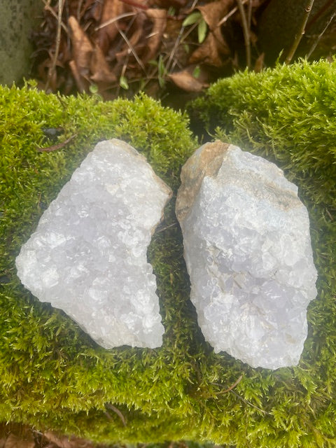 Pink Quartz Crystal Duo (Sediment Flawed)