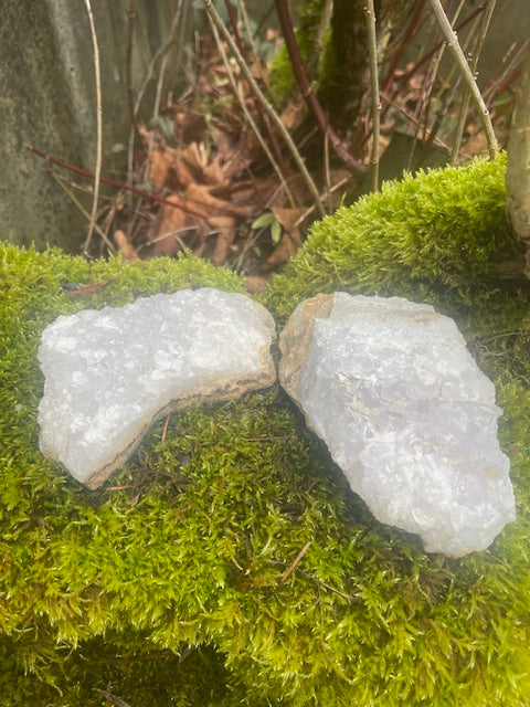 Pink Quartz Crystal Duo (Sediment Flawed)