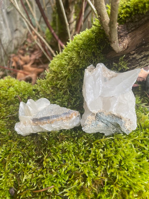 UV Reactive Bladed, Dogtooth Calcite Crystal Duo