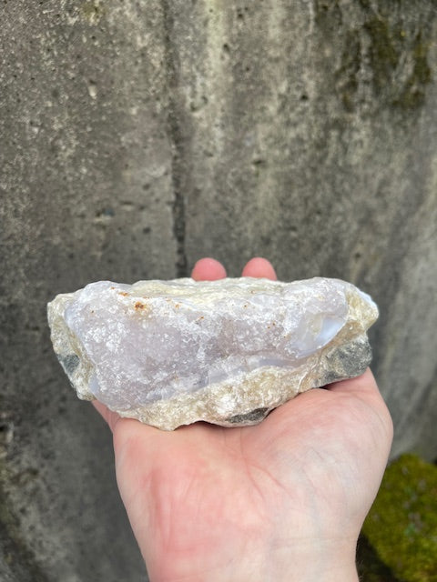 Pink Quartz Duo w/ Blue Agate Banding