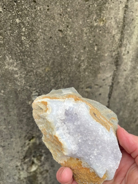 Pink Quartz Duo w/ Blue Agate Banding