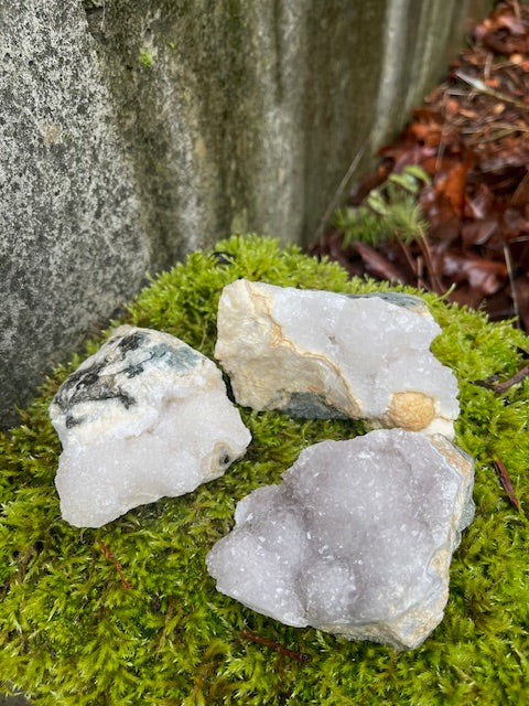 Quartz Crystal Trio w/ Cloud-Like Formations