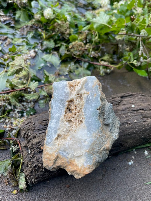 Calcite Skeleton Formation w/ Blue Tinted Quartz