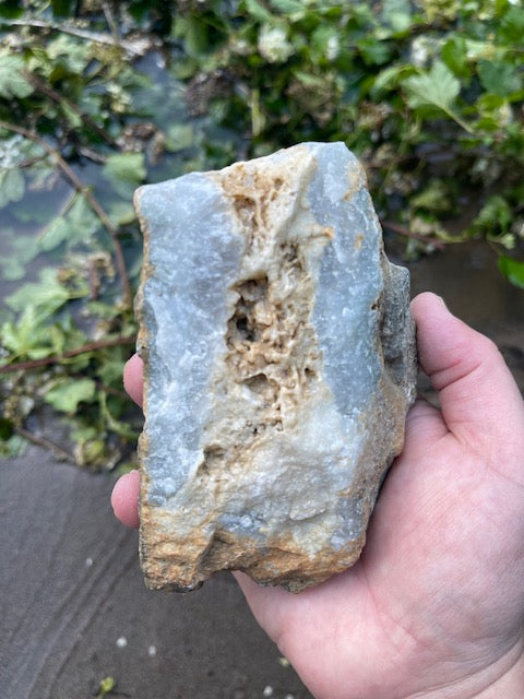 Calcite Skeleton Formation w/ Blue Tinted Quartz