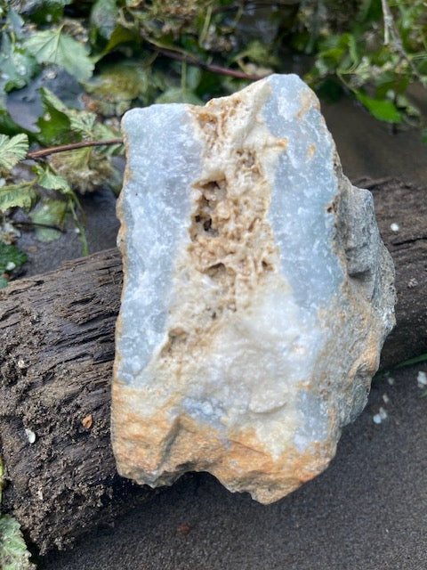 Calcite Skeleton Formation w/ Blue Tinted Quartz