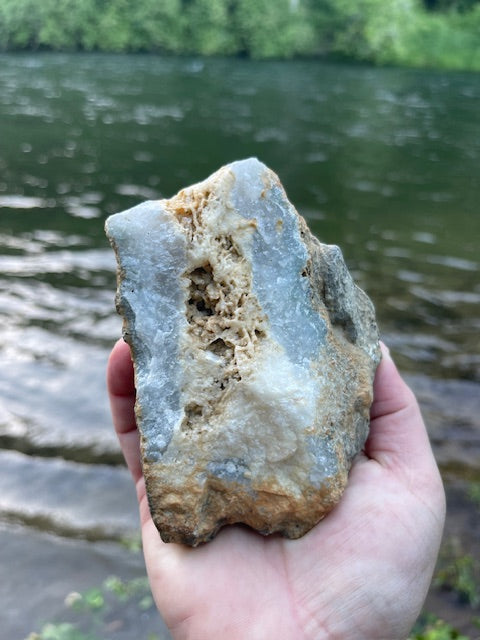 Calcite Skeleton Formation w/ Blue Tinted Quartz