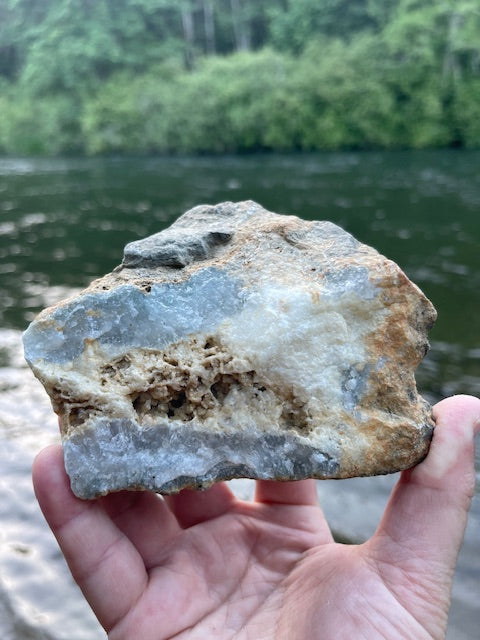 Calcite Skeleton Formation w/ Blue Tinted Quartz